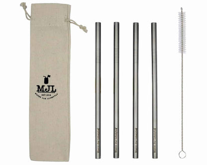 Long Stainless Steel Smoothie Straws for Quart Mason Jars