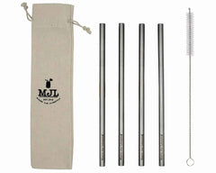 Long Stainless Steel Smoothie Straws for Quart Mason Jars
