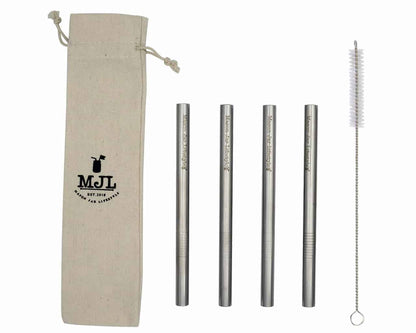 Medium Stainless Steel Boba Straws for Pint Mason Jars
