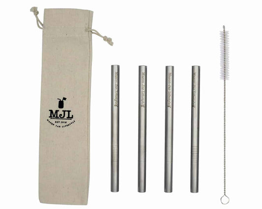 Medium Stainless Steel Boba Straws for Pint Mason Jars
