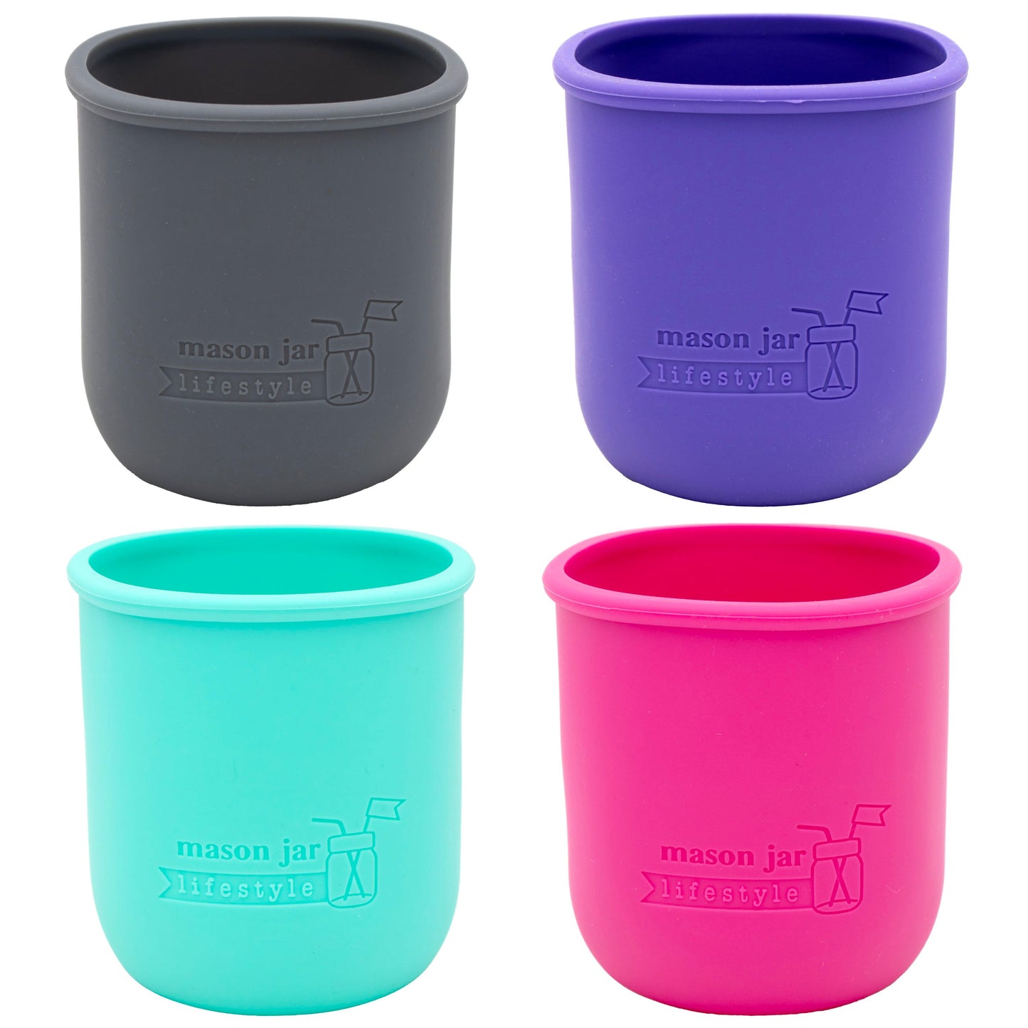 Silicone Sleeve for Regular Mouth Pint 16oz Mason Jars
