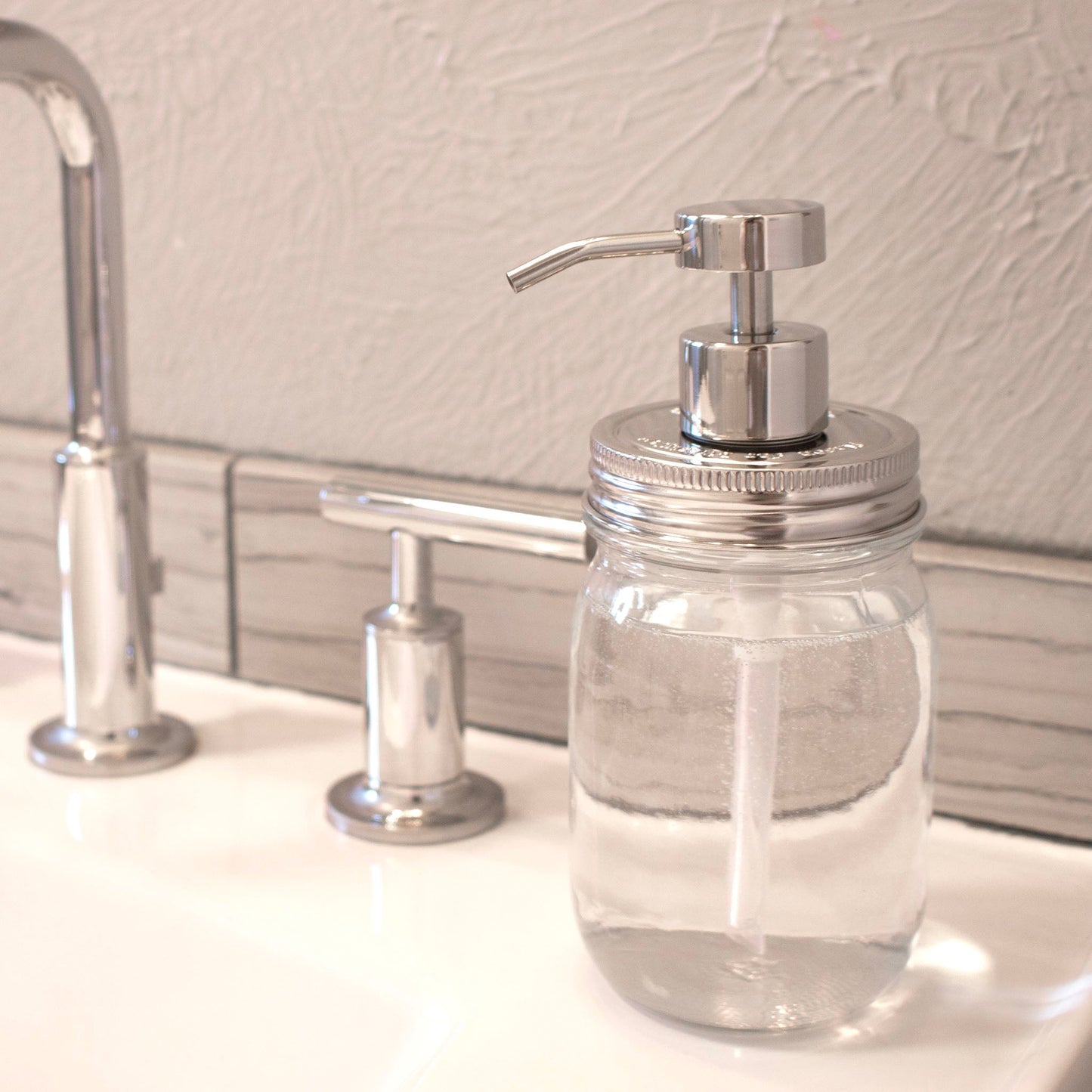 Mirror / Chrome Soap Pump Dispensers for Mason Jars