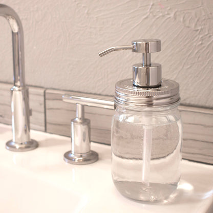 Mirror / Chrome Soap Pump Dispensers for Mason Jars