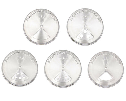 Spice Shaker Stainless Steel Lids for Mason Jars 4 Pack