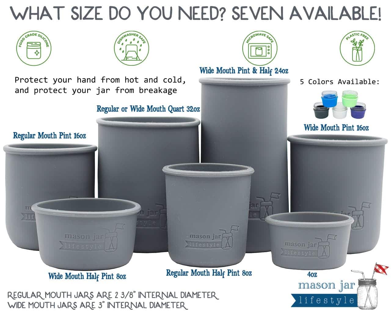 Silicone Sleeve for 4oz Mason Jars