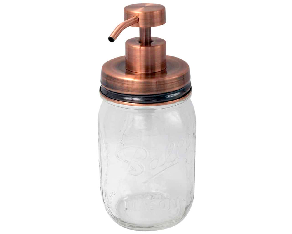 Vintage Copper Soap Pump Lid Kit for Regular Mouth Mason Jars