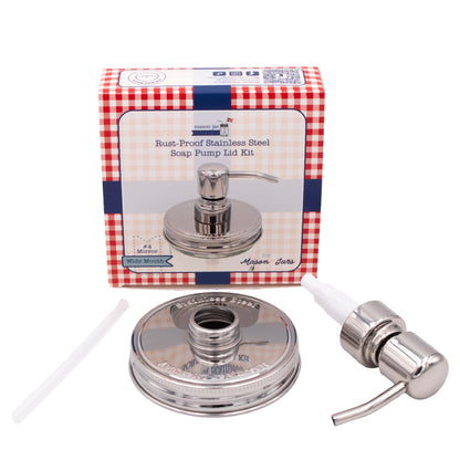 Mirror / Chrome Soap Pump Dispensers for Mason Jars