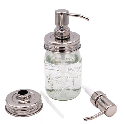Mirror / Chrome Soap Pump Dispensers for Mason Jars