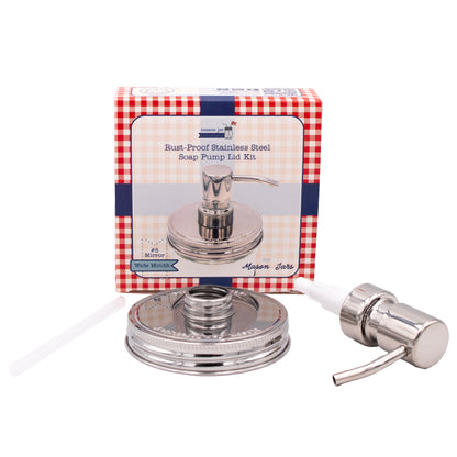 Mirror / Chrome Soap Pump Dispensers for Mason Jars