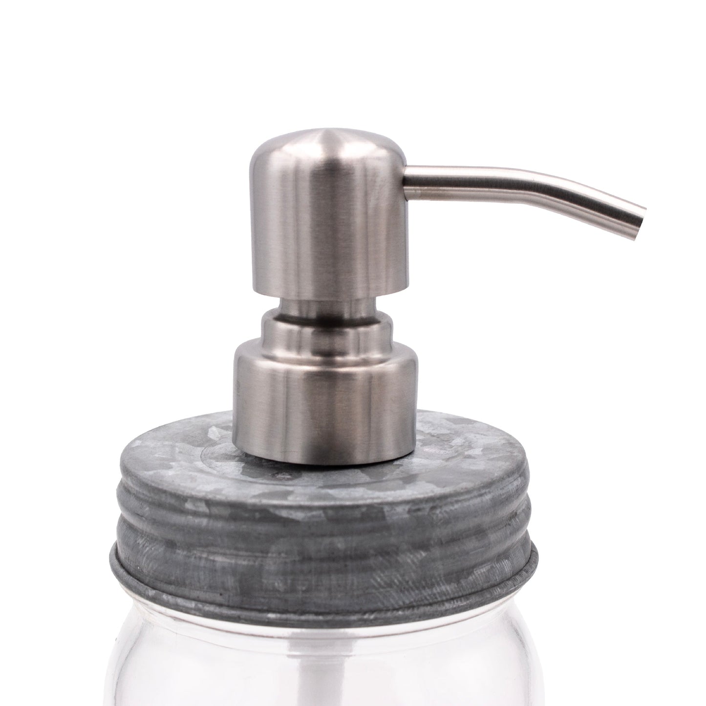 Satin / Brushed Finish Soap Pump Dispensers for Mason Jars
