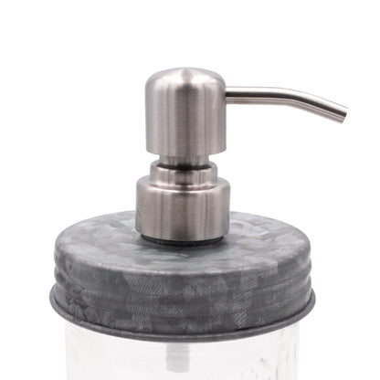 Satin / Brushed Finish Soap Pump Dispensers for Mason Jars