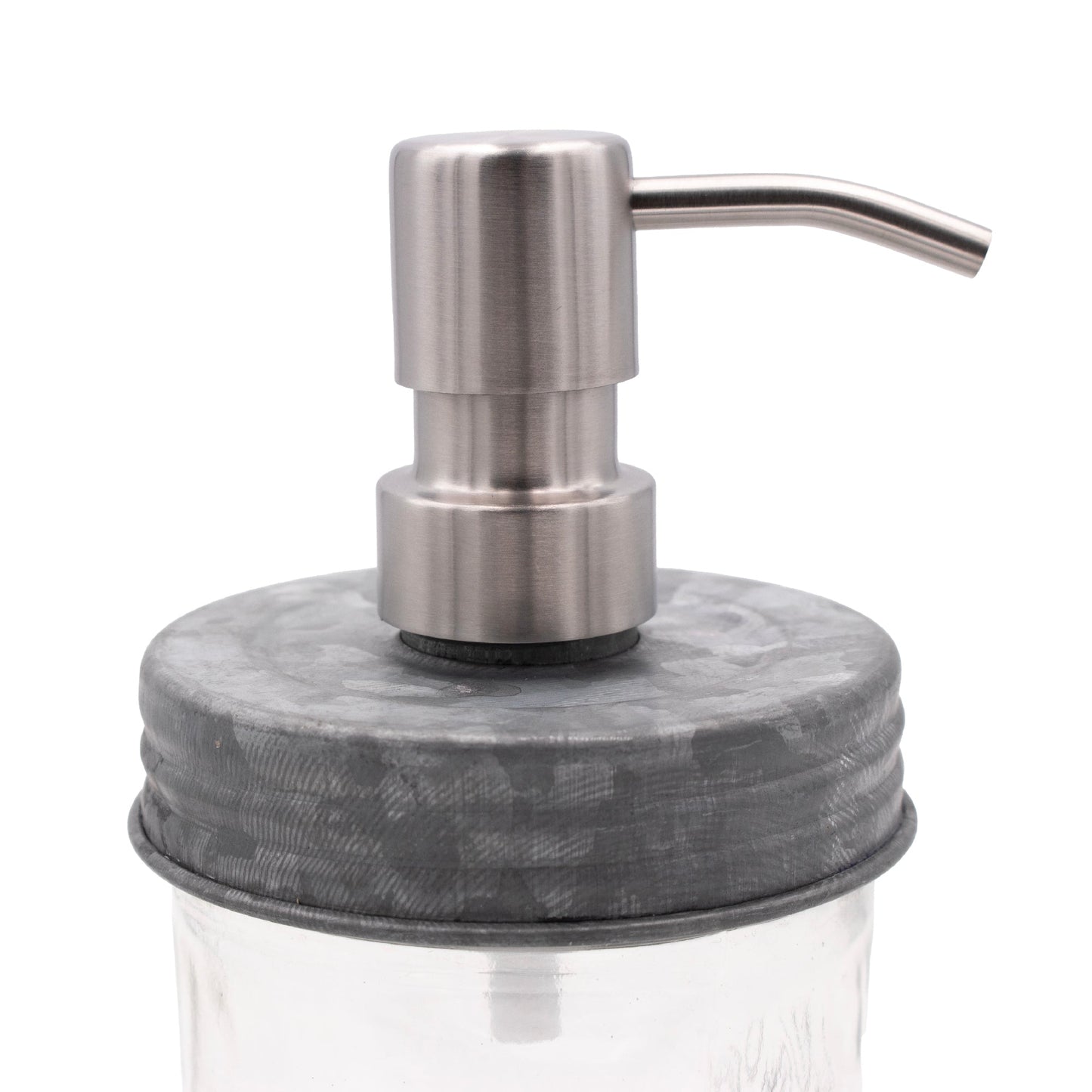 Satin / Brushed Finish Soap Pump Dispensers for Mason Jars