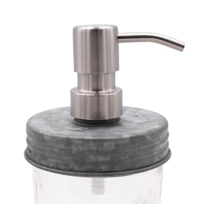 Satin / Brushed Finish Soap Pump Dispensers for Mason Jars