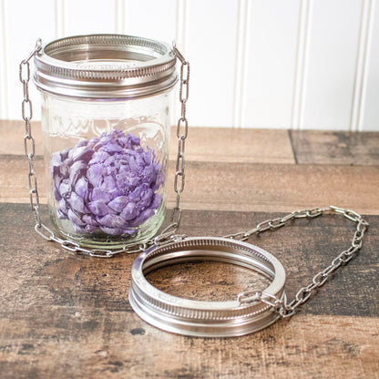 Stainless Steel Band with Chain Handle for Mason Jars 6 Pack