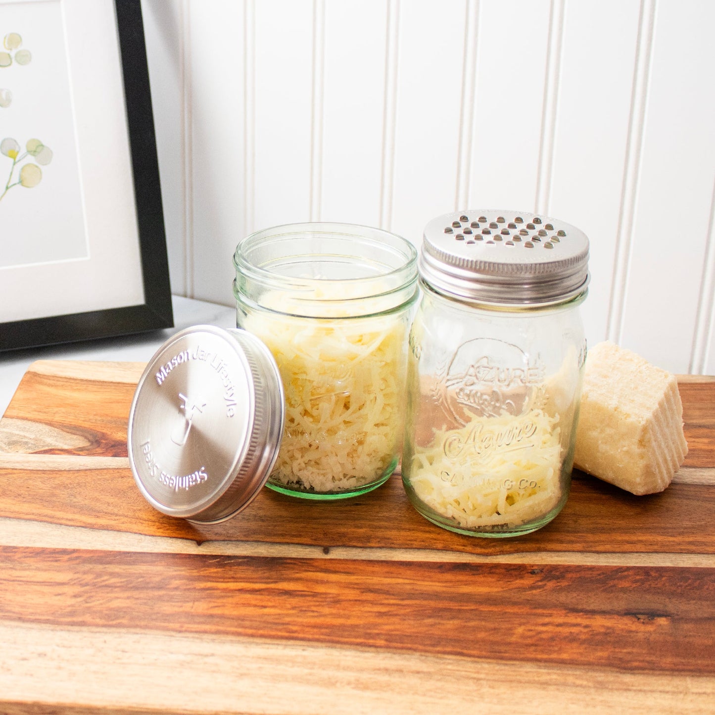 Stainless Steel Storage Lids with Leak-Proof Silicone Liners for Mason Jars 5 Pack