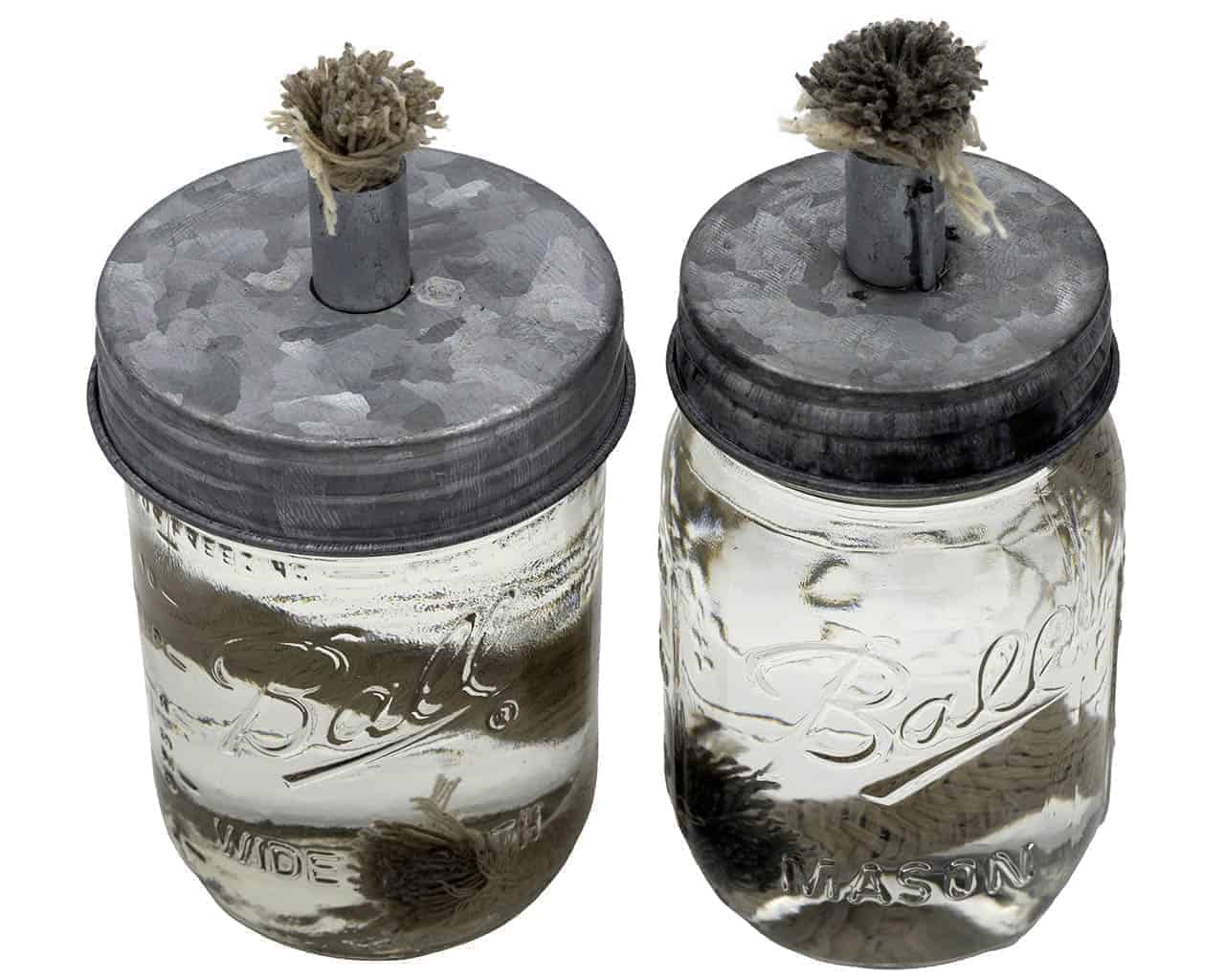 Tiki Torch Oil Lamp Galvanized Metal Lid for Mason Jars