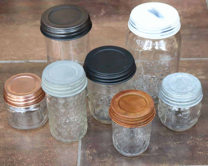 Oil Rubbed Bronze Vintage Reproduction Mason Jar Lids 4 Pack