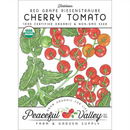 Red Grape Riesenstraube Cherry Tomato Seeds (Organic)