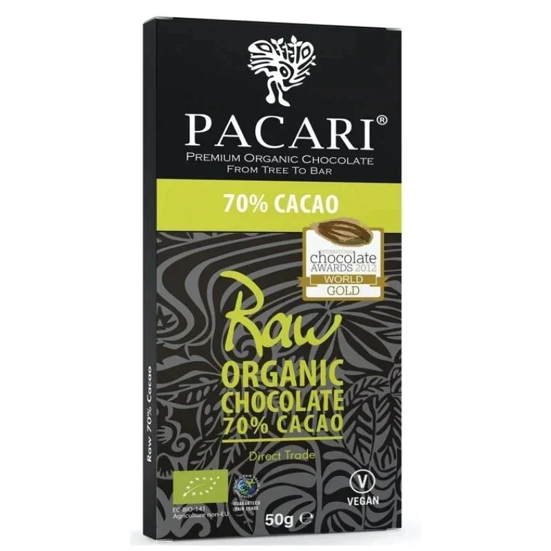 Raw Unroasted Organic Chocolate Bar 70%