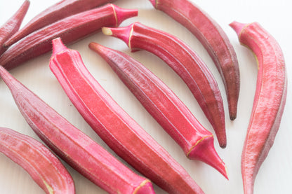 150 RED BURGUNDY OKRA Abelmoschus Esculentus Vegetable Seeds