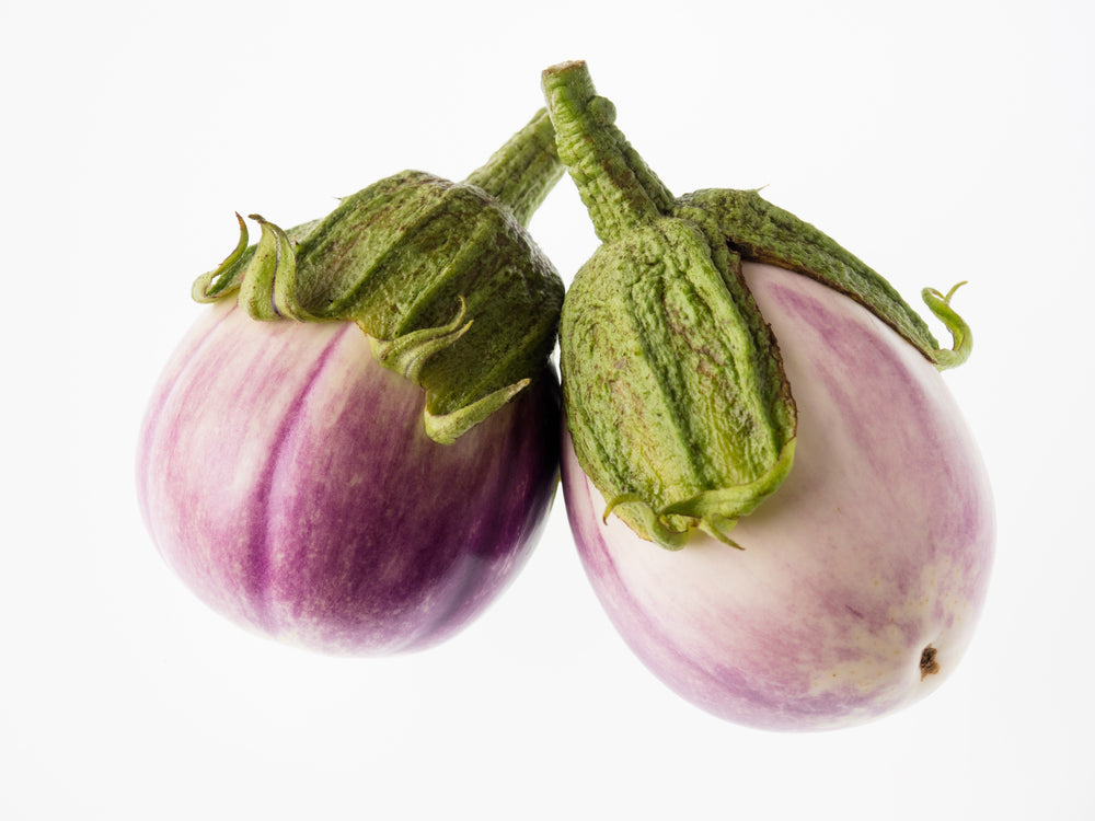 Organic Rosa Bianca Eggplant (Solanum melongena) Seeds – 50 ct