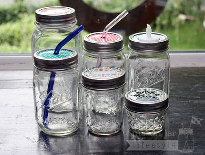 Snowflake Pattern Galvanized Metal Lid Insert for Mason Jars 10 Pack