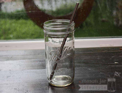 Long Safer Rounded End Stainless Steel Straw for Quart Mason Jars