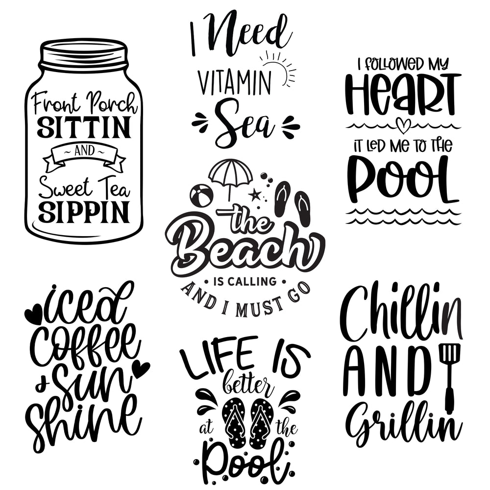 Summer Laser Engraved Mason Jar Sleeves