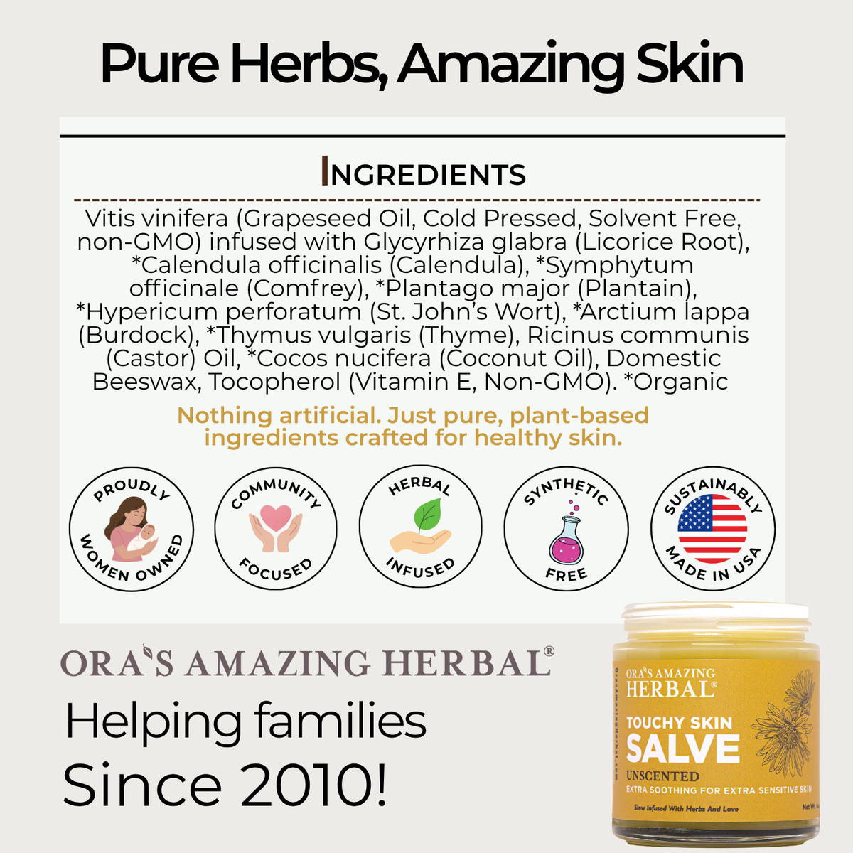 Touchy Skin Salve, Eczema Cream Ointment