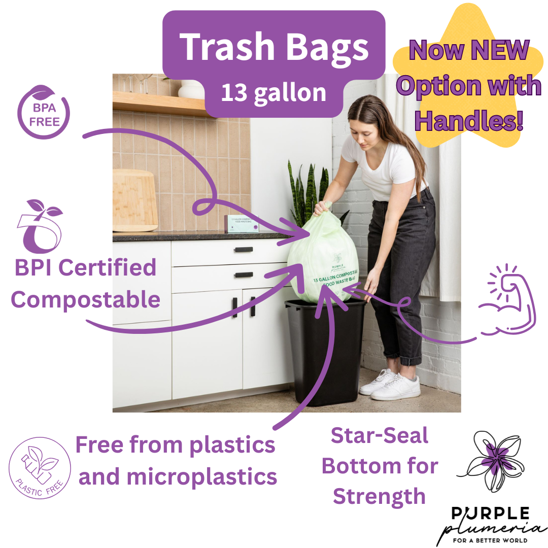 Compostable Kitchen Garbage Bags – 13 Gallon & 3 Gallon