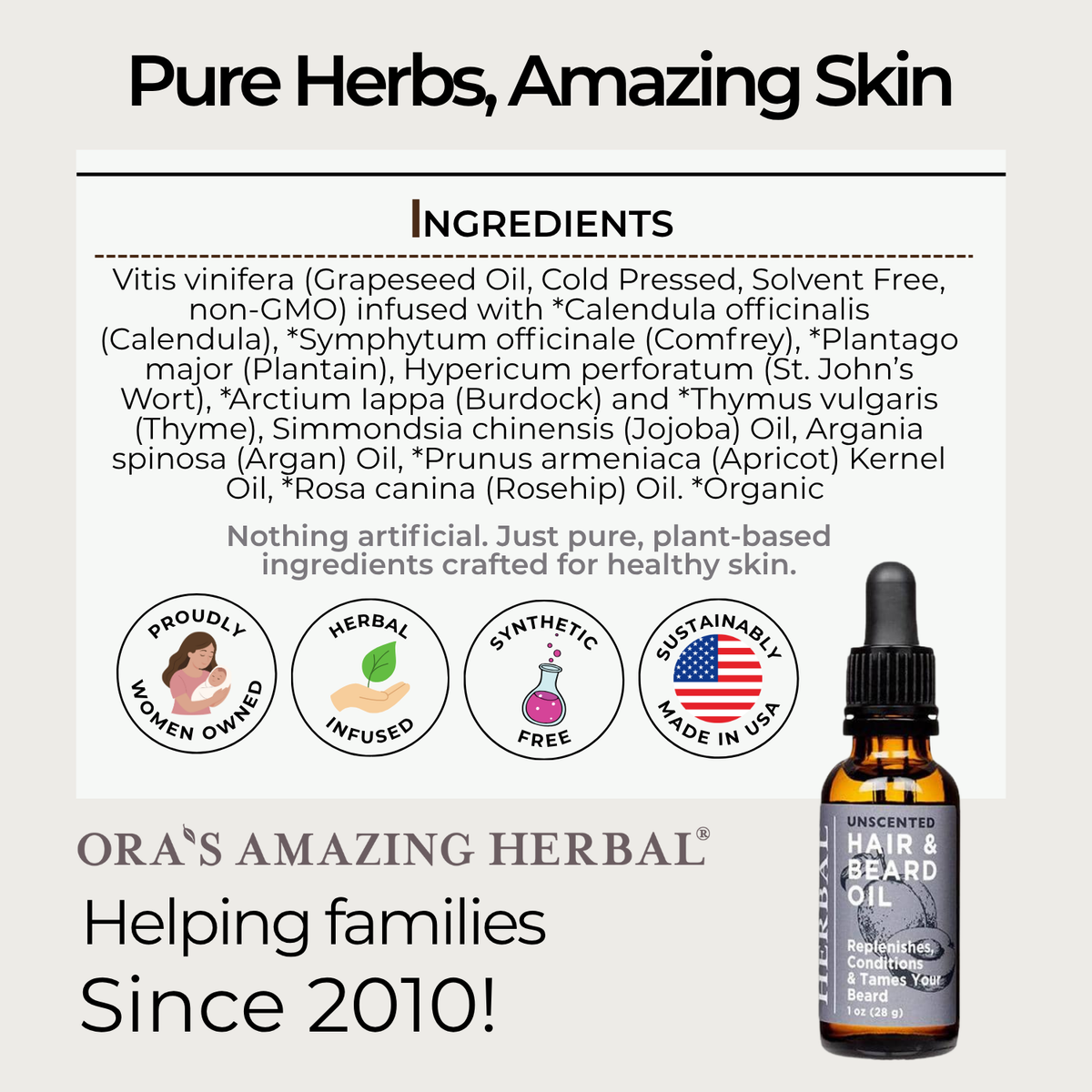 Beard and Hair Oil (Unscented)