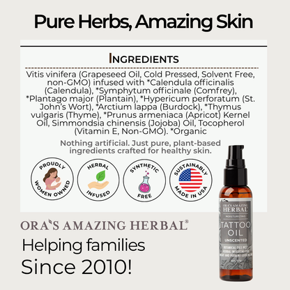 Tattoo Oil, Natural Tattoo Aftercare