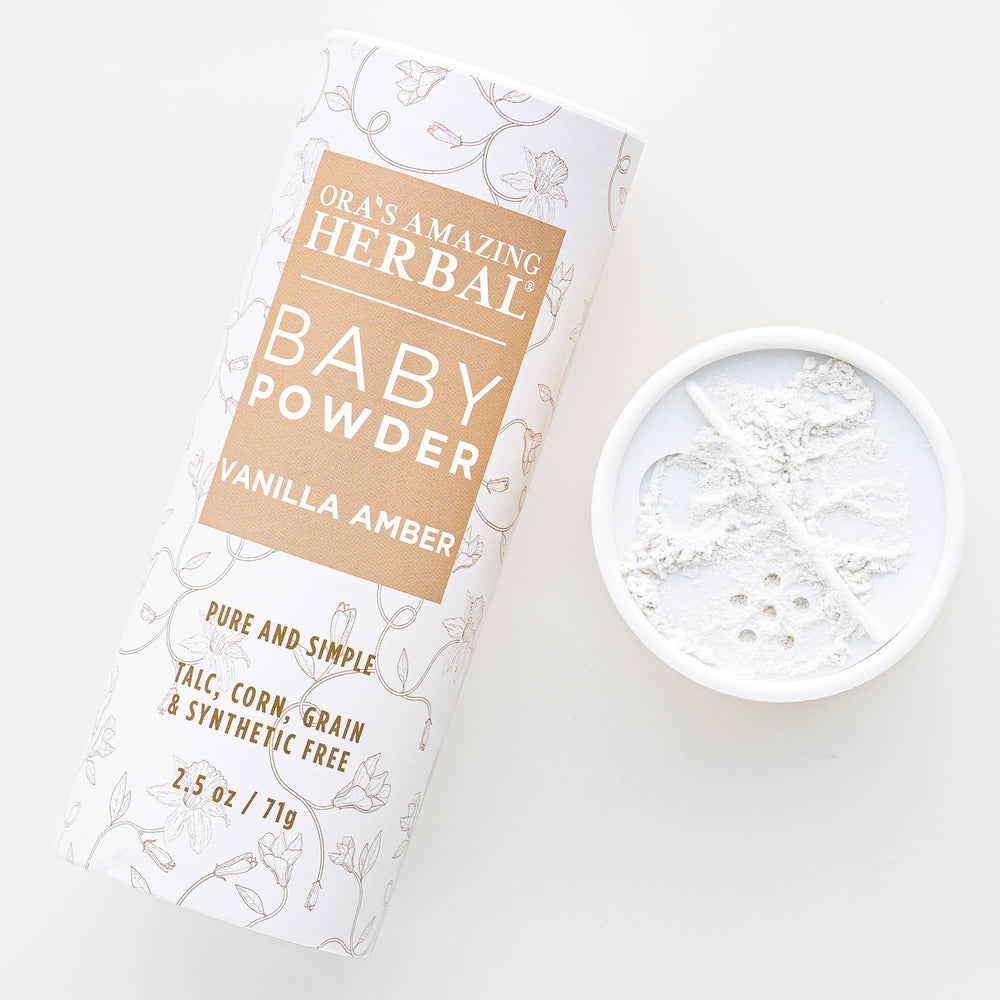 Talc Free Baby Powder, Real Vanilla Amber