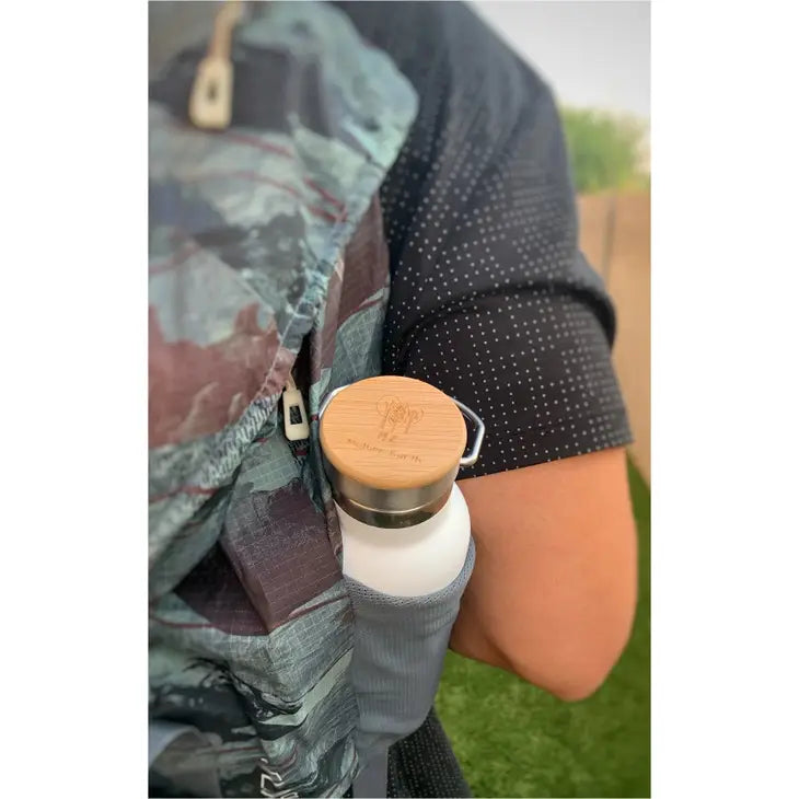 Eco Water Bottle – Stainless Steel with Natural Bamboo Lid