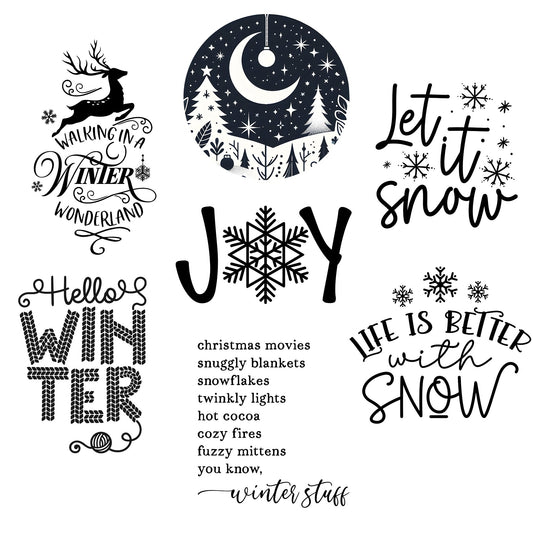 Winter Themed Laser Engraved Mason Jar Sleeves