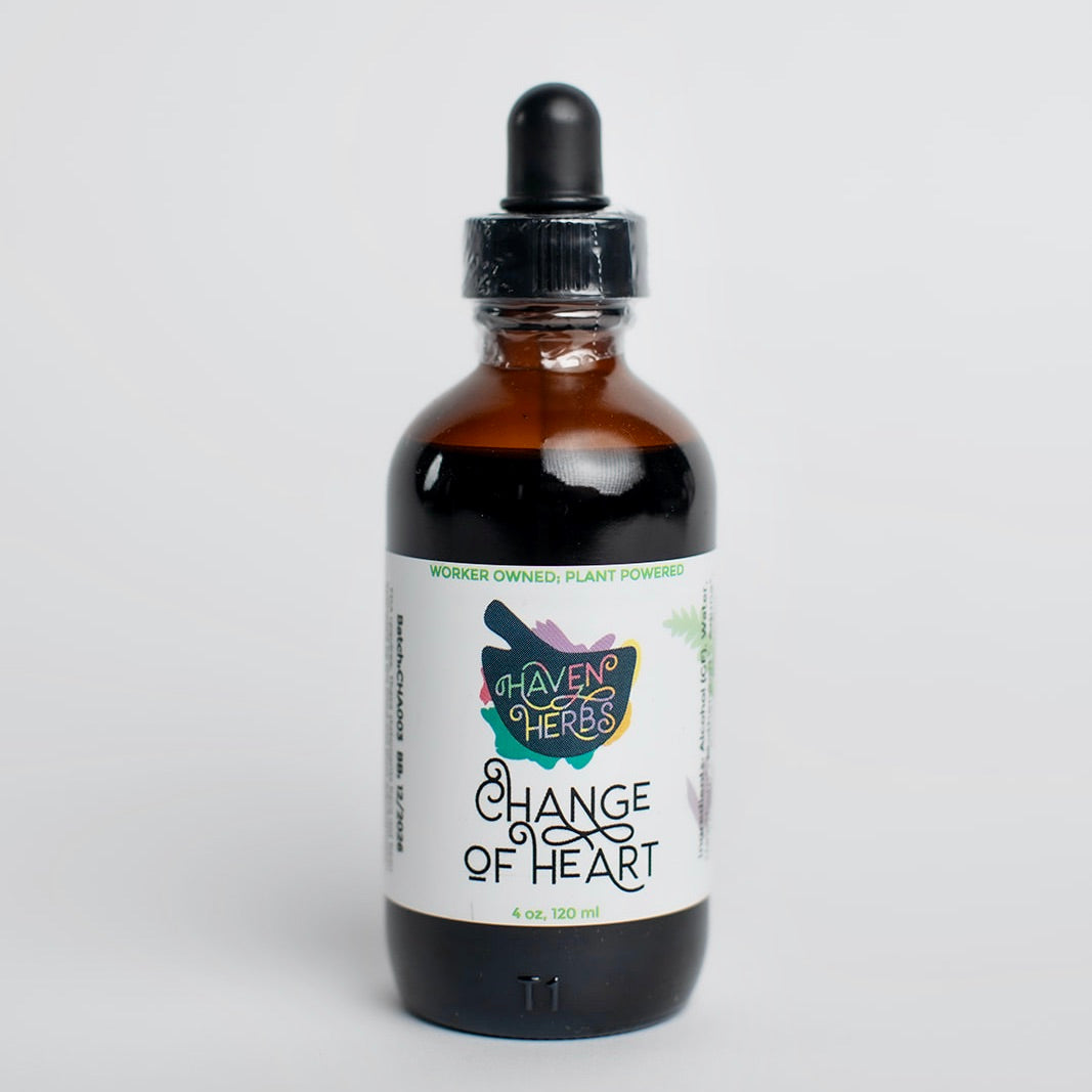 4 oz tincture bottle named Change of Heart, on a white background