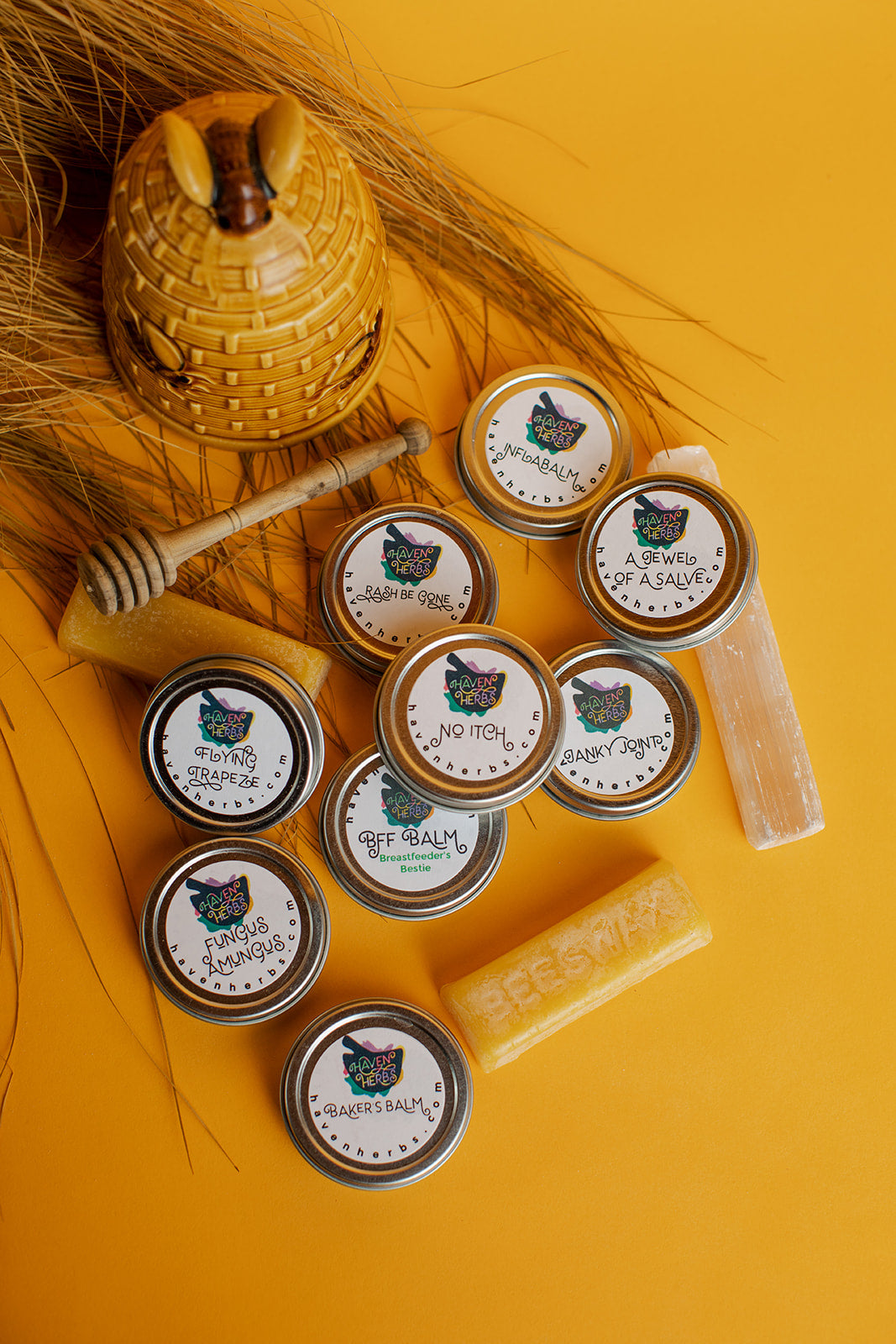 Haven Herbs' salves are made with organic local beeswax. Sustainable and medicinal!