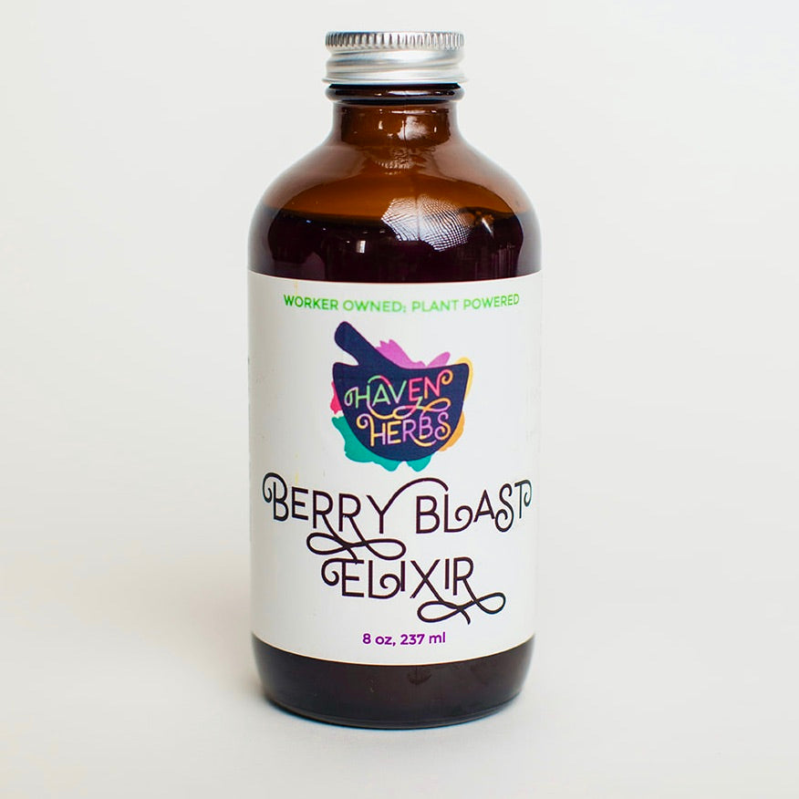 8 oz Amber bottle of Berry Blast Elixir