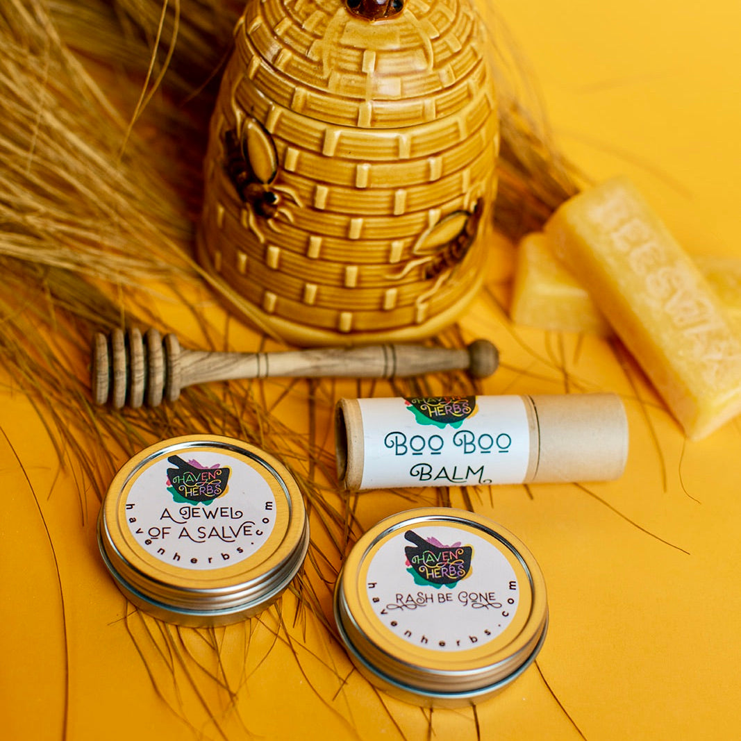 Haven Herbs salves are made with local organic beeswax.