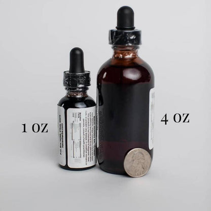 1 and 4 oz dropper bottle size comparison