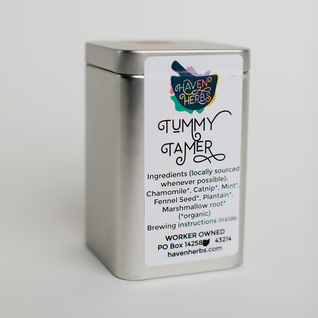 Tummy Tamer Tea by Haven Herbs. For digestive upset.